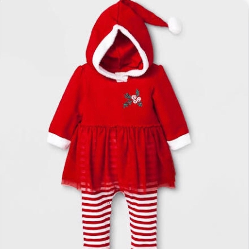 Cat & Jack Red Baby Holiday Romper 18 Months